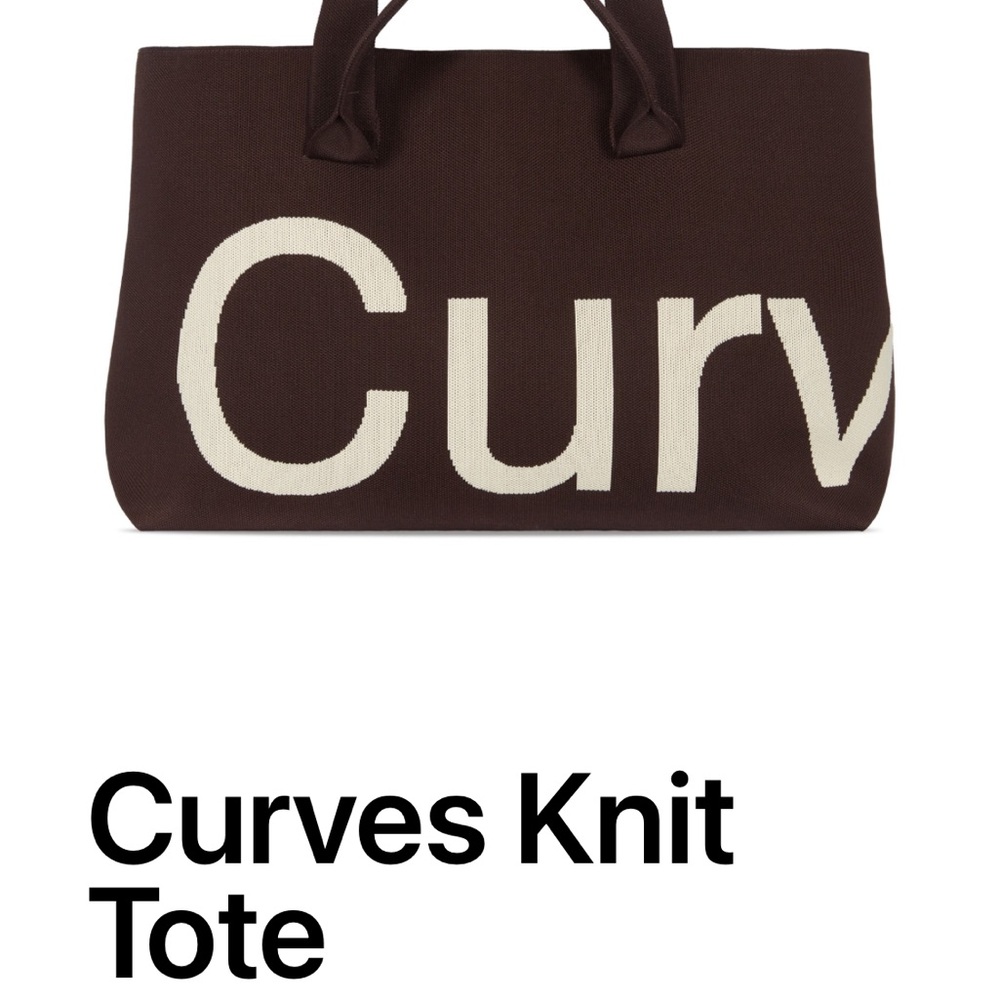 Curves Knit Brown Tote NWT